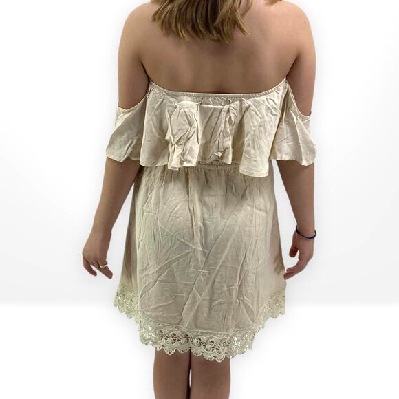 SAGE THE LABEL Off The Shoulder Lace Detail Flowy A Line Dress - Picture 4 of 8